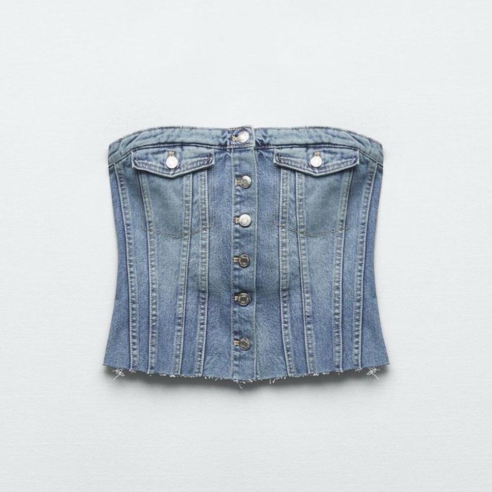 Denim Bustier Top